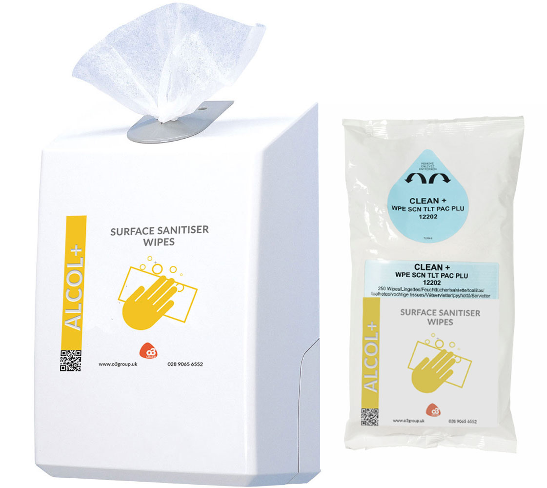 Hand and surface sanitising wipes